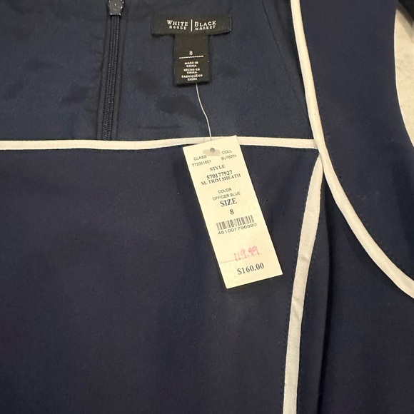 White House Black Market Navy Blue Dress - Picture 2 of 3
